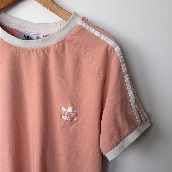adidas Originals Pink Ringer Tee w/ White 3-Stripes Logo – XL - Picture 2 of 7